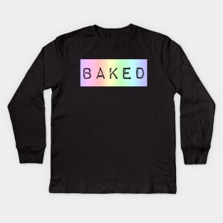 Pastel Rainbow Baked Kids Long Sleeve T-Shirt